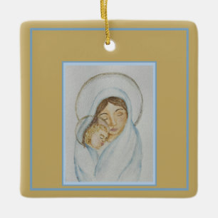 Mary’s Mantle & Child Christmas Ceramic Ornament
