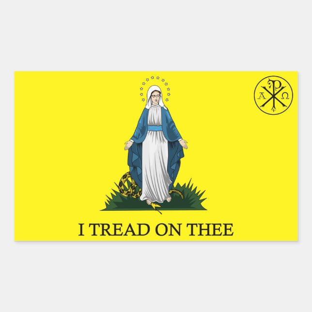 Mary: Serpent Crusher Rectangular Sticker (Front)