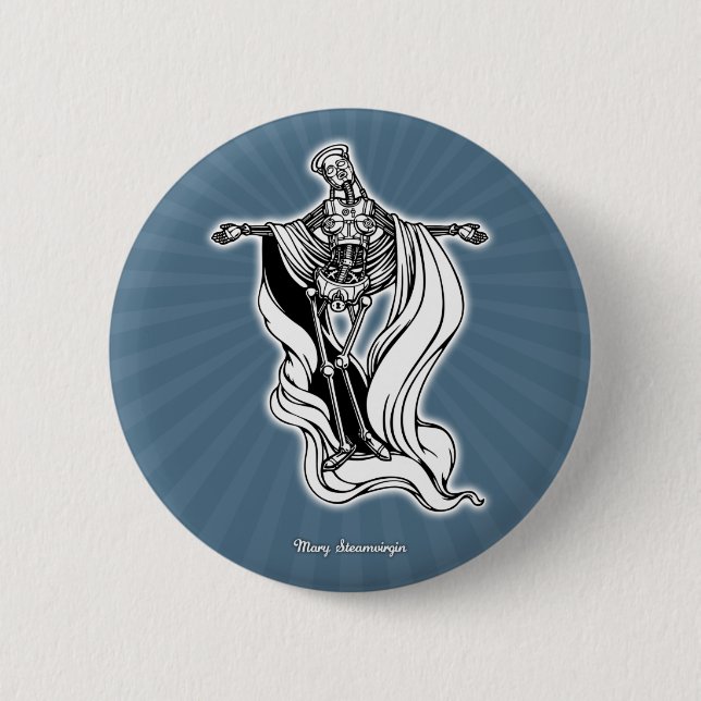 Mary Steam Virgin Pinback Button (Front)