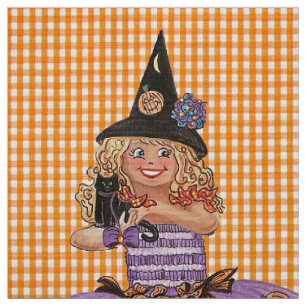 Mary the Happy Halloween Witch Fabric