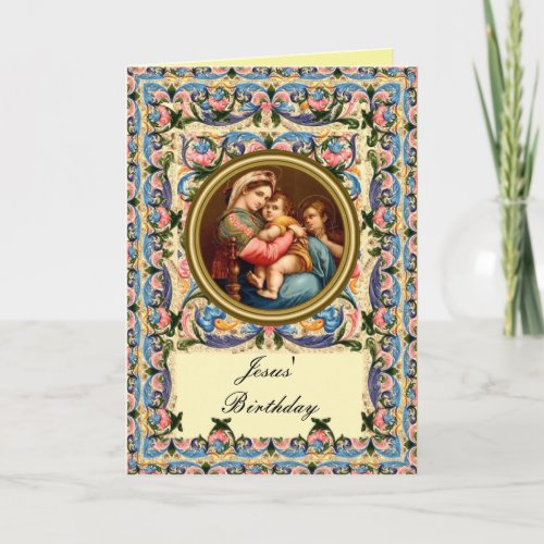 Mary the Madonna and child _ Jesus Birthday Holiday Card