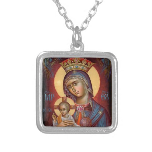 Mary _ THEOTOKOS Silver Plated Necklace