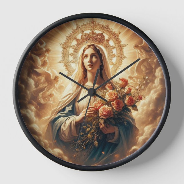 Mary Virgin Jesus  Clock (Front)