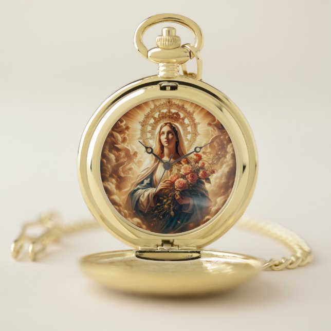 Mary Virgin Jesus Pocket Watch (Inside)