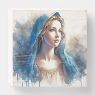 Mary Virgin Jesus Wooden Box Sign