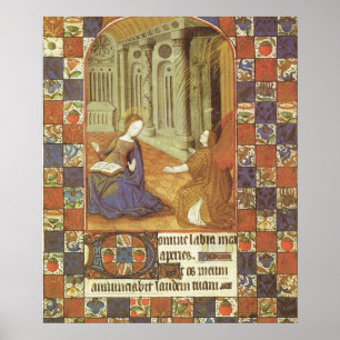 Mary visits her cousin Elizabeth, medieval Poster