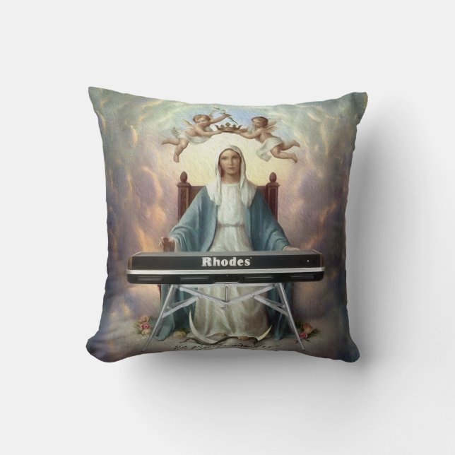 Mary w. her Rhodes Mark IV Throw Pillow (Front)