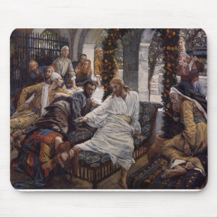 Mary Washing Jesus Feet Mouse Pad