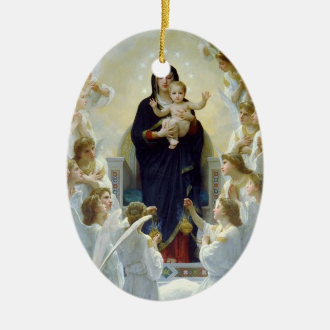 Mary with Angels - Regina Angelorum Ceramic Ornament (Front)