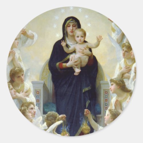 Mary with Angels _ Regina Angelorum Classic Round Sticker