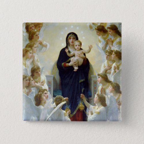 Mary with Angels _ Regina Angelorum Pinback Button