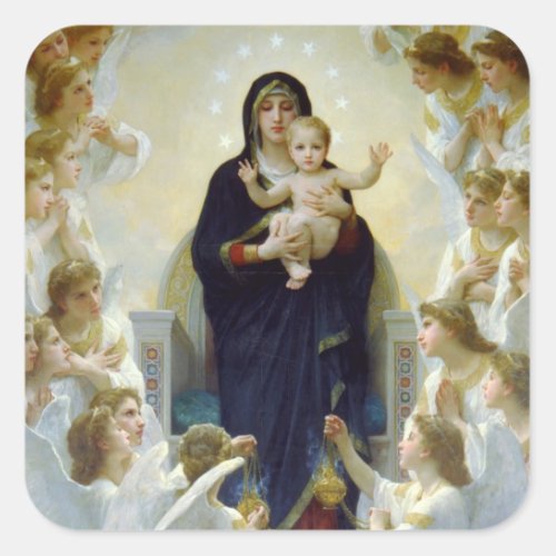 Mary with Angels _ Regina Angelorum Square Sticker