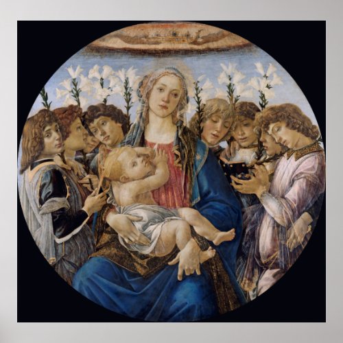 Mary with Child and Singing Angels Botticelli Poster