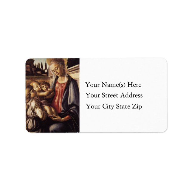 Mary With Jesus and Angels Vintage Address Label (Front)