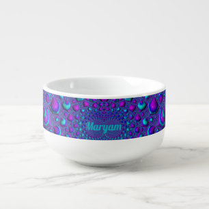 MARYAM ~ Aqua Blue Pink Purple ~ Soup Mug