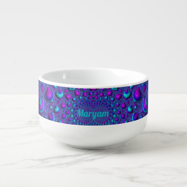 MARYAM ~ Aqua Blue Pink Purple ~  Soup Mug (Front)