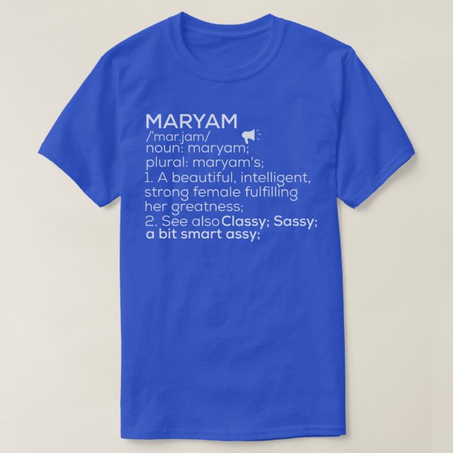 Maryam Name Maryam Definition Maryam Female Name M T-Shirt (Design Front)