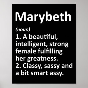 Marybeth Definition Personalized Name Funny Christ Poster
