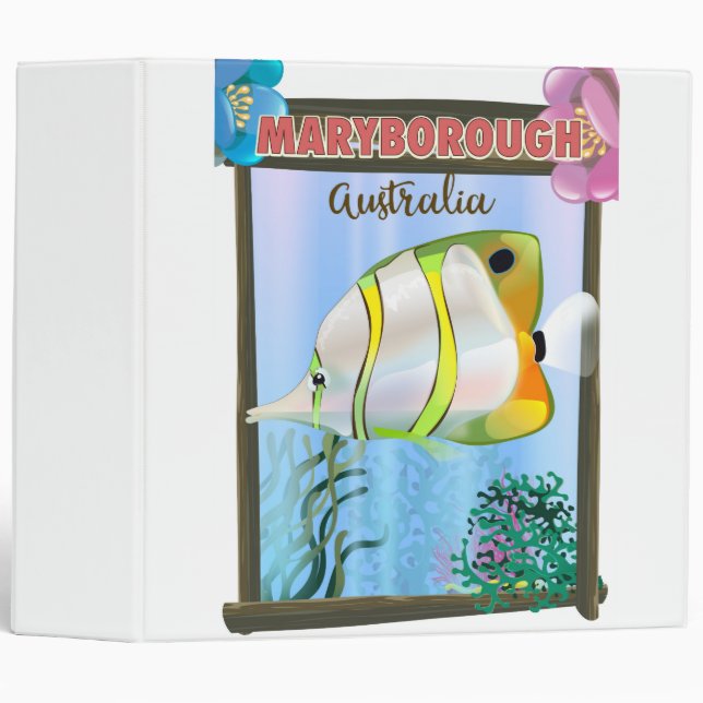 Maryborough Australia Tropical travel poster 3 Ring Binder (Front/Spine)