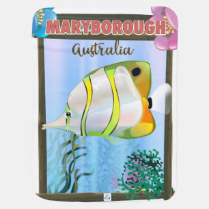 Maryborough Australia Tropical travel poster Baby Blanket