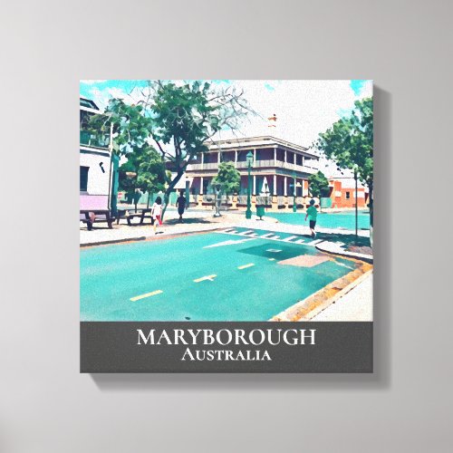 Maryborough Australia vintage travel art Canvas Print