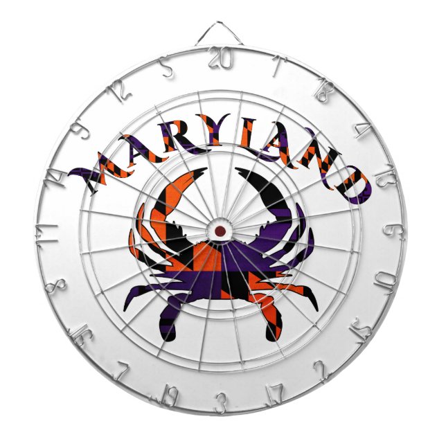 Maryladn Crab Flag Orange and Purple Dart Board (Front)