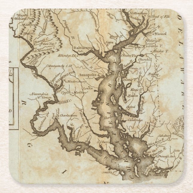 Maryland 4 square paper coaster (Front)