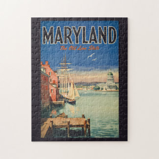 Maryland Annapolis Painterly Illustration Travel Jigsaw Puzzle