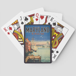 Maryland Annapolis Painterly Illustration Travel Poker Cards