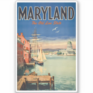 Maryland Annapolis Painterly Illustration Travel Sticker