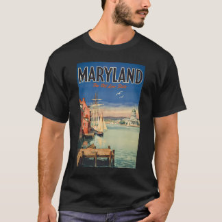 Maryland Annapolis Painterly Illustration Travel T-Shirt