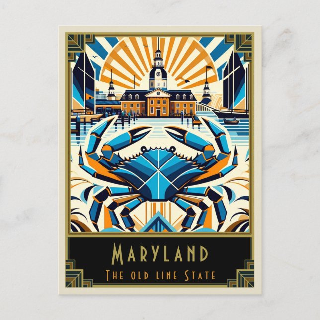 Maryland | Art Deco Postcard (Front)