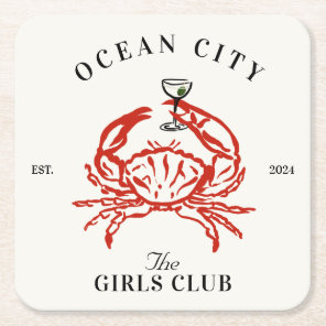 Maryland Bachelorette Girls Club Square Paper Coaster