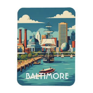 Maryland Baltimore Inner Harbor Travel Magnet