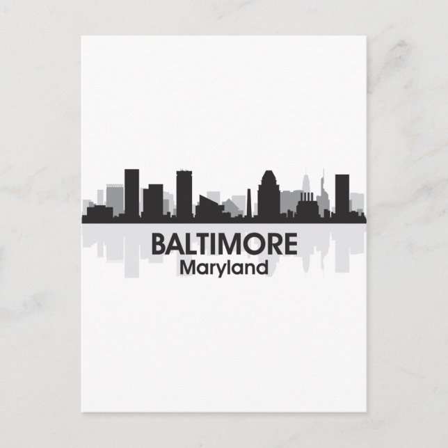 Maryland Baltimore Skyline Postcard (Front)