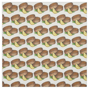 Maryland  Bay Crabs Crab Cake Crabcake Seafood Fabric