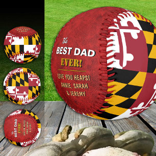 Maryland Best Dad, patriotic USA, Maryland Flag Baseball