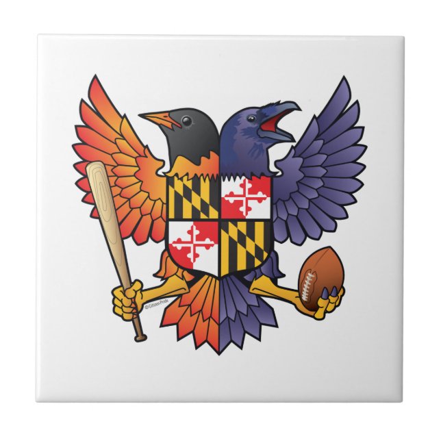 Maryland Birdland Crest Ceramic Tile (Front)