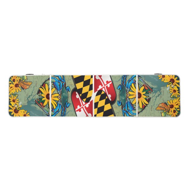 Maryland Blue Crab Black-Eyed Susan Beer Pong Tabl (Top)