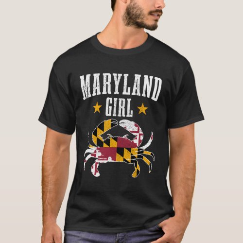 Maryland Blue Crab Maryland Flag Pride T_Shirt