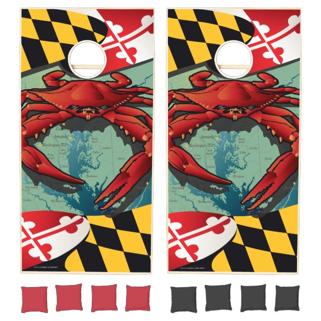 Maryland Blue Crab Steamed Cornhole Set (Set)