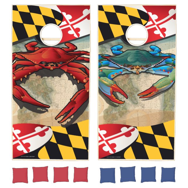 Maryland Blue VS Red Crab Cornhole Set (Set)