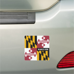 Maryland Bumper Sticker & Maryland Flag /State USA Car Magnet