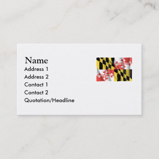 Customizable MARYLAND BUSINESS CARDS