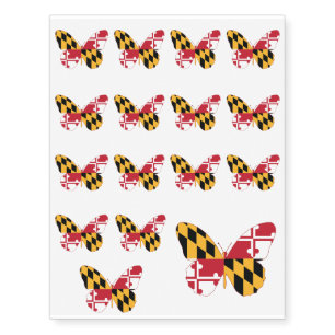 Maryland Butterfly Temporary Tattoos