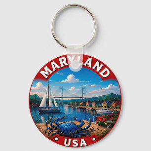 Maryland Chesapeake Coastal State Pride Keychain