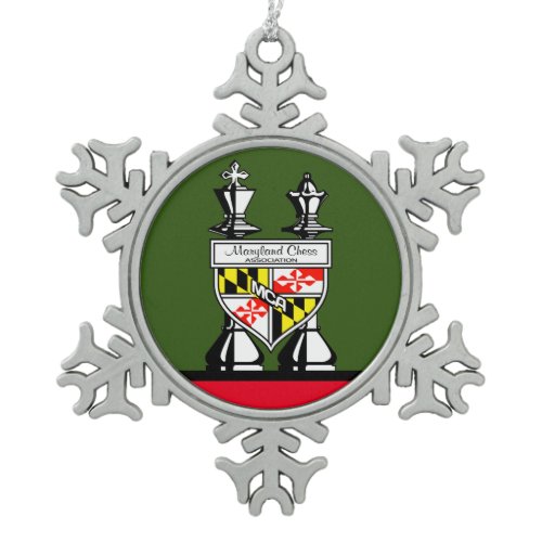 MARYLAND CHESS SNOWFLAKE PEWTER CHRISTMAS ORNAMENT