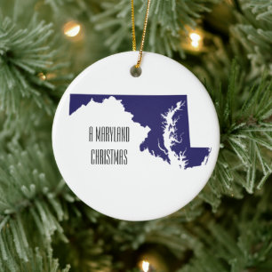 Maryland Christmas Ornament Personalized