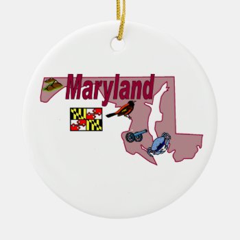 Maryland Christmas Tree Ornament by slowtownemarketplace at Zazzle