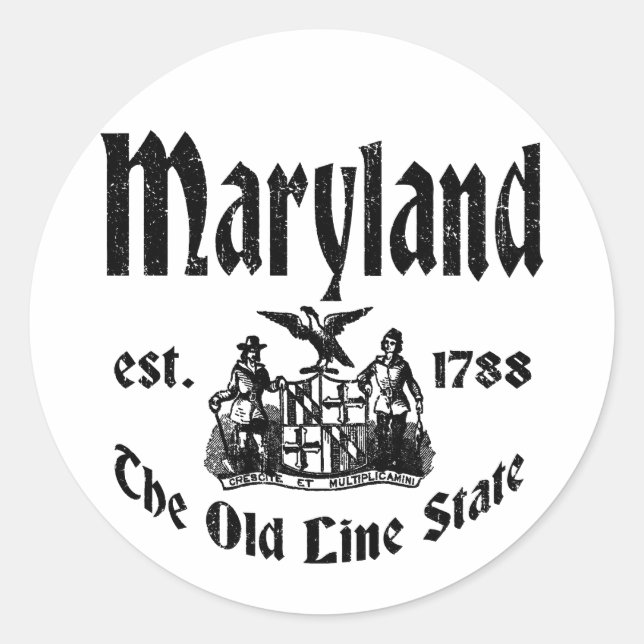 Maryland Classic Round Sticker (Front)
